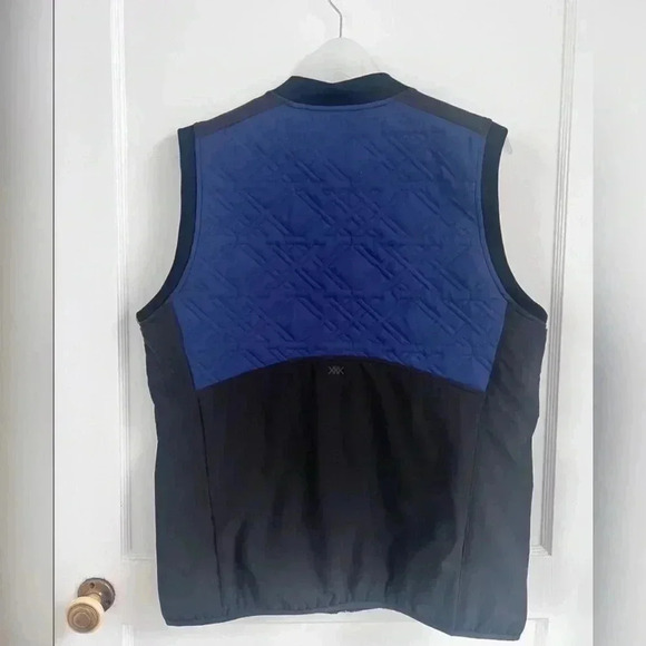 RHONE APPAREL Midtown Black & Navy Zip Front Vest - Picture 5 of 7